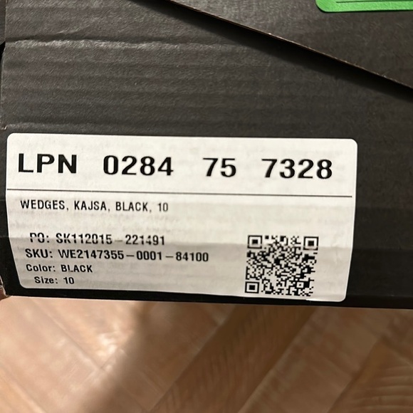 New Shoe Dazzle Kajsa High Platform Black Wedge Sandal with Ankle Ties - Picture 15 of 15